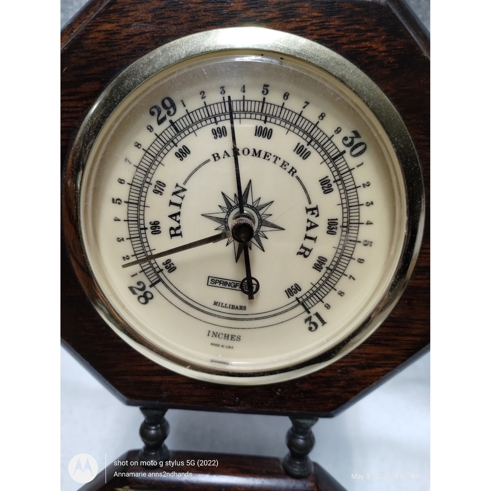 Springfield Manchester Weather Station Thermometer Barometer Hygrometer USA ASIS - Picture 3 of 12